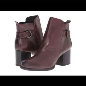 Born Gillian Leather Booties Wine 8.5